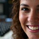 Happy employee at soundboard